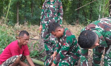 "Pos Baen Satgas Yonkav 6/Naga Karimata Mensosialisasikan Metode Hidroponik kepada Masyarakat."
