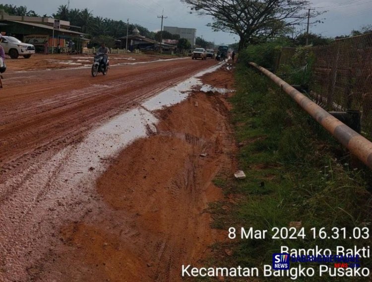 Situasi Darurat! Tumpahan Tanah untuk Tapak Sumur Minyak PT PHR Menyebabkan Jalinsum di Rohil Berlumpur dan Licin, Warga Menggelar Unjuk Rasa karena Terdampak