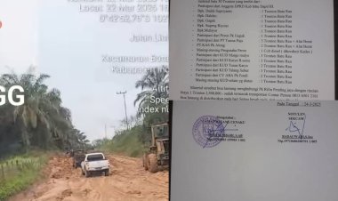 Musyawarah Kerjasama Perbaikan Jalan Sementara yang Rusak di Jalan Pangkalan Kasai Lubuk Kandis