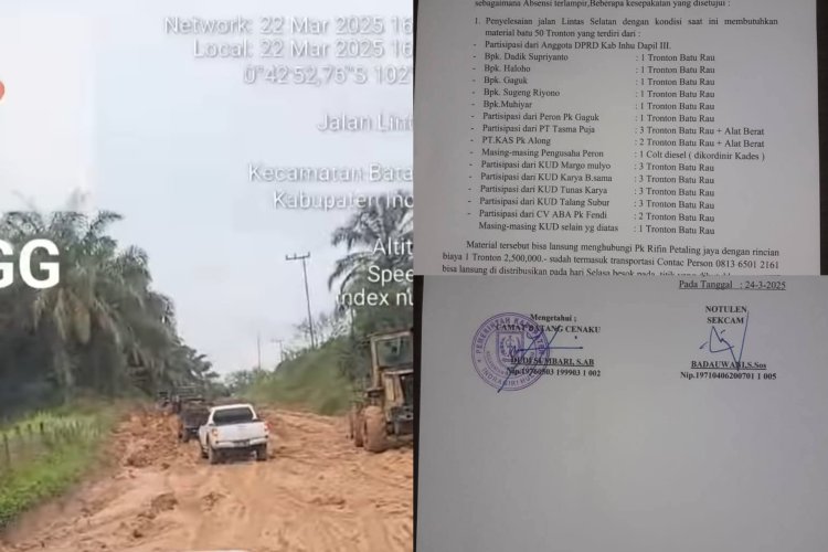 Musyawarah Kerjasama Perbaikan Jalan Sementara yang Rusak di Jalan Pangkalan Kasai Lubuk Kandis