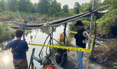 Polsek Tapung Gerebek Tambang Pasir Ilegal di Karya Indah, Kampar