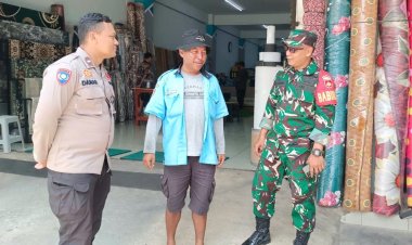 Babinsa dan Bhabinkamtibmas Kratonan Ajak Juru Parkir Jaga Keamanan Surakarta