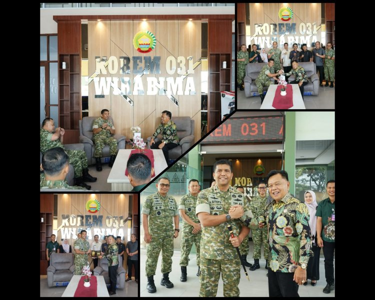 Bupati Asmar–Danrem 031/WB Bahas Pertahanan Meranti dan Free Trade Zone
