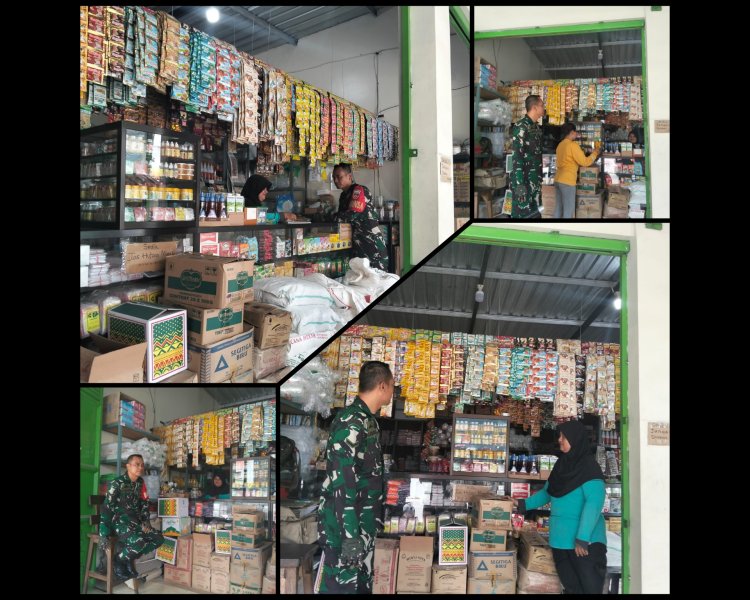Babinsa Serengan Cek Harga Plastik dan Bahan Kue Pasca Lebaran di Surakarta