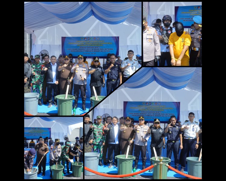Polres Meranti Musnahkan 26 Kg Shabu Jaringan Internasional