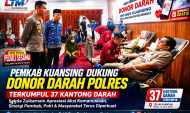 Pemkab Kuansing Dukung Donor Darah Polres, Terkumpul 37 Kantong Darah