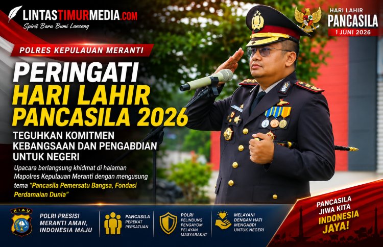 Upacara Hari Lahir Pancasila 2026 di Polres Kepulauan Meranti Berlangsung Khidmat, Teguhkan Nilai-Nilai Kebangsaan