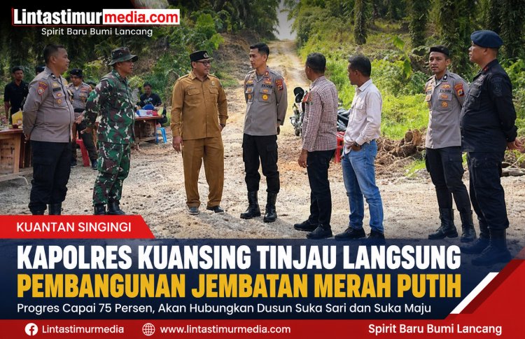 Jembatan Merah Putih Sungai Kuning Segera Tuntas, Kapolres Lakukan Monitoring