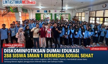 Diskominfotiksan Dumai Edukasi 288 Siswa SMAN 1 Bijak Bermedia Sosial