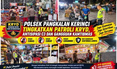 Polsek Pangkalan Kerinci Tingkatkan Patroli KRYD, Antisipasi C3 dan Gangguan Kamtibmas